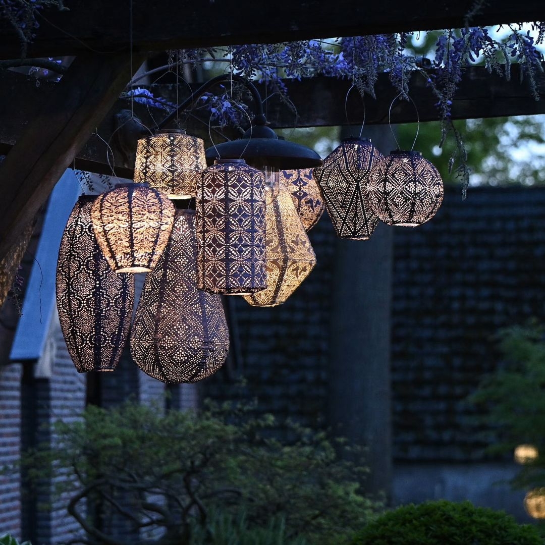 Lumiz Solar Lampion Round 30 Paisley Dark Grey foto 2