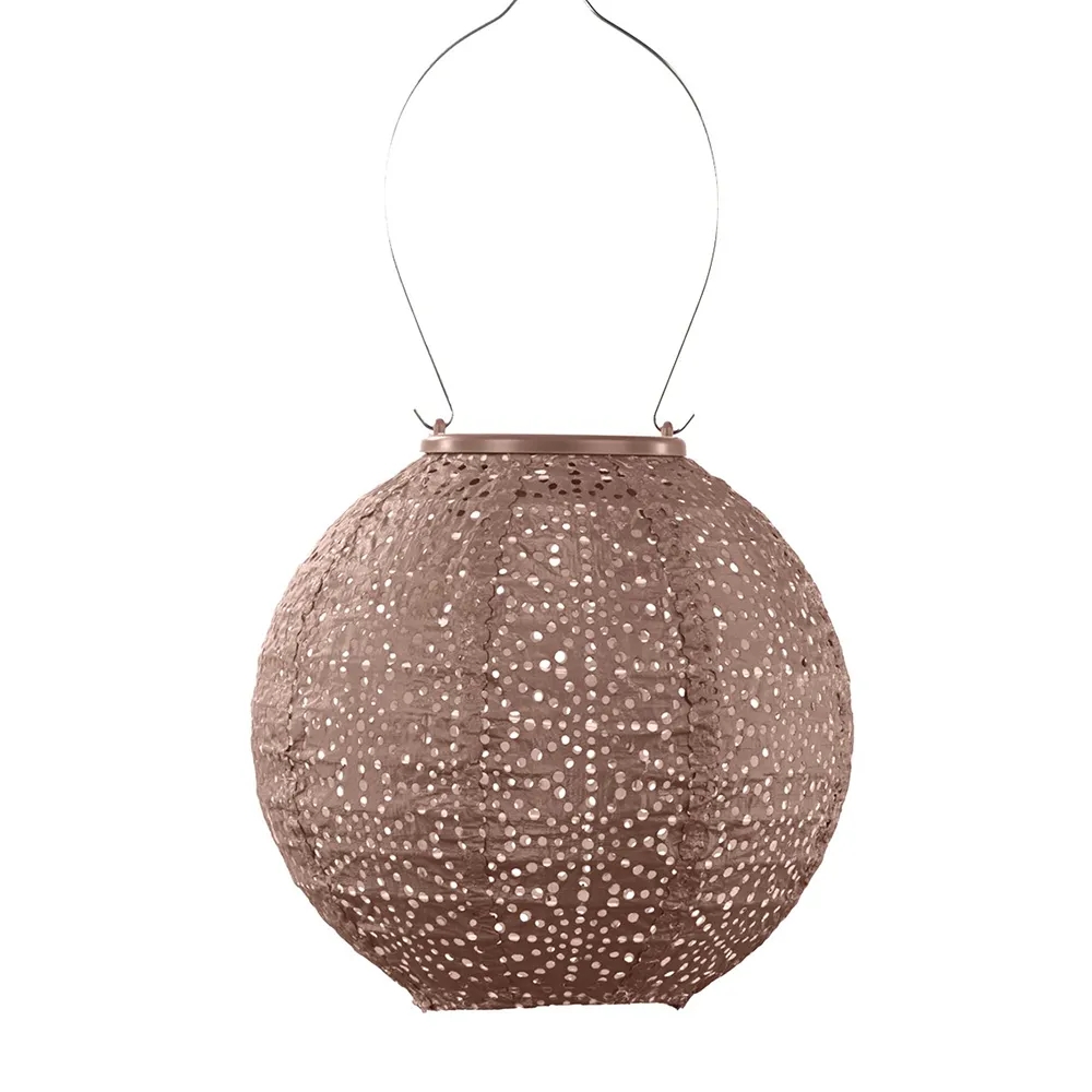 Lumiz Solar Lampion Round 20 Sashiko Mocha Mousse