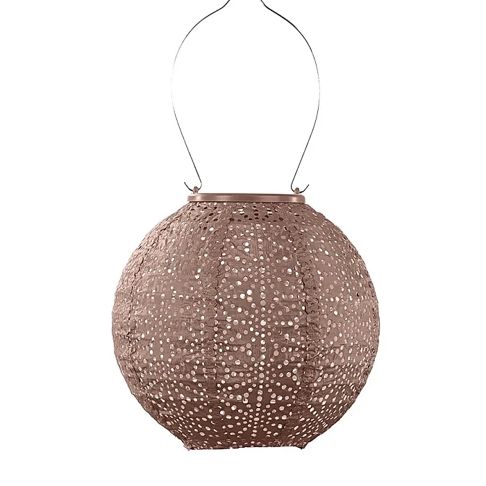 Lumiz Solar Lampion Round 20 Sashiko Mocha Mousse