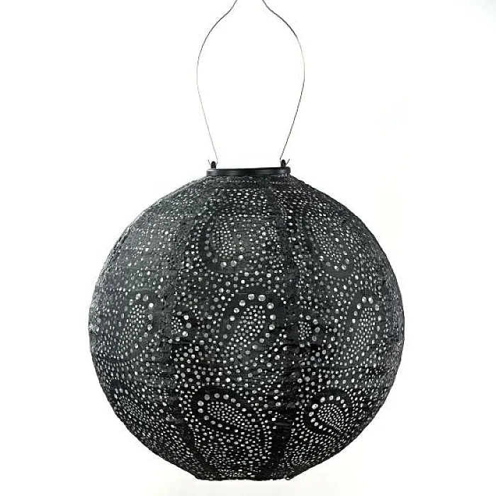 Lumiz Solar Lampion Round 30 Paisley Dark Grey