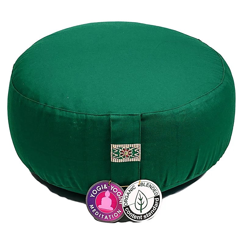 Meditatiekussen Groen Bio katoen 33 x 17 cm