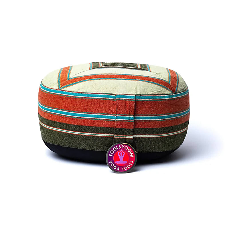Meditatiekussen creme/ rood/ groen
