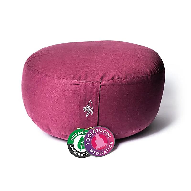 Meditatiekussen licht aubergine Bio katoen 33x17 cm