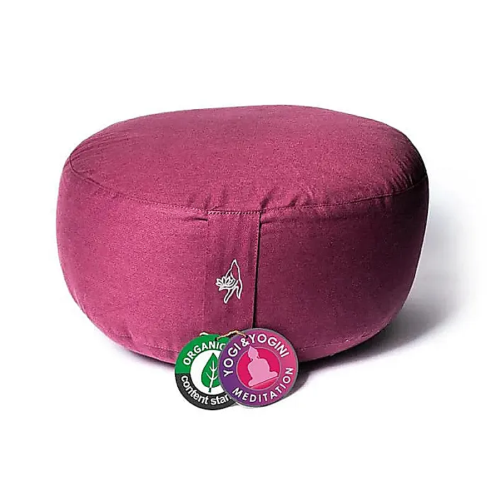 Meditatiekussen licht aubergine Bio katoen 33x17 cm
