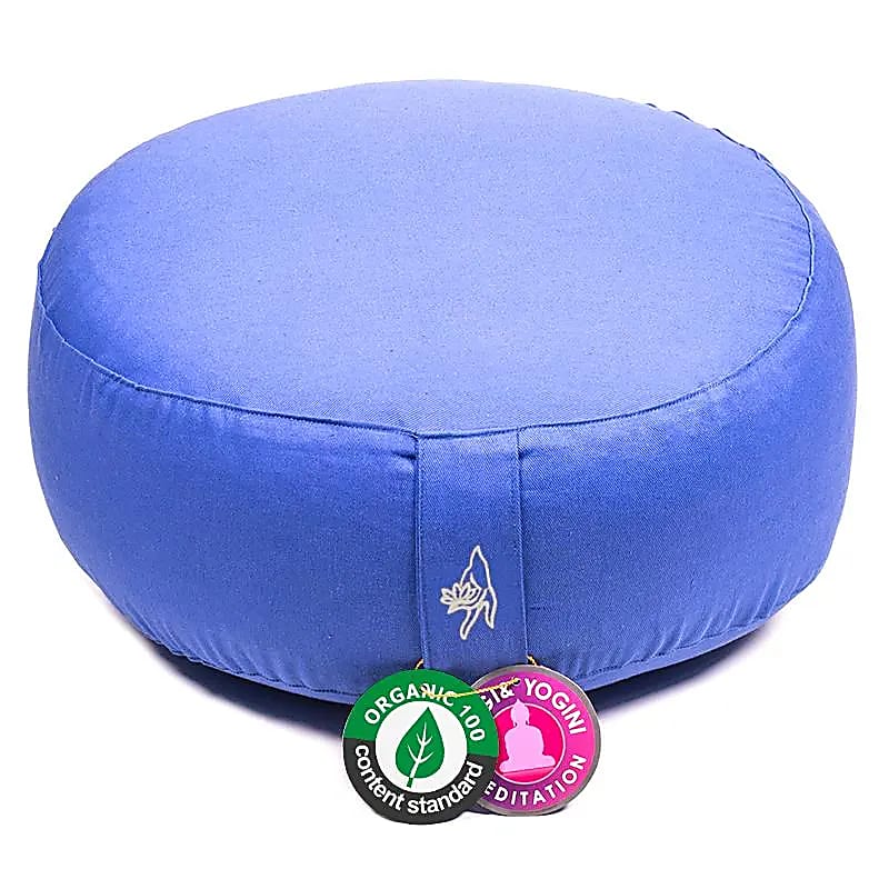 8059 Meditatiekussen Blauw bio .katoen 33 x 17cm
