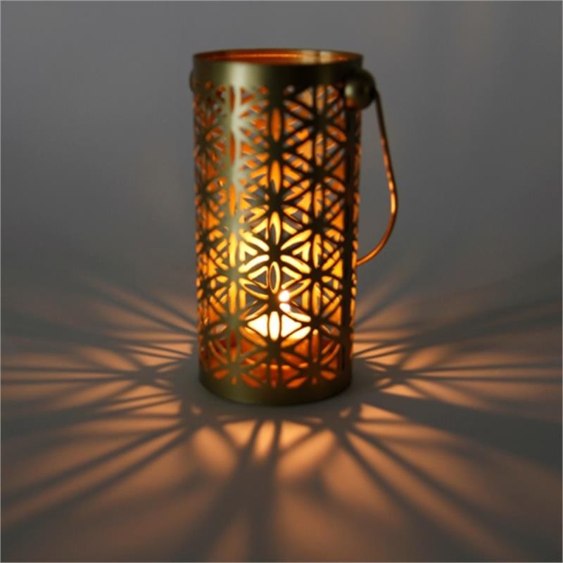 Sfeerlicht flower of life goud metaal groot