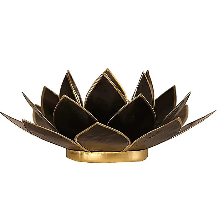 (17) Lotus sfeerlicht zwart goudrand -- 13.5 cm