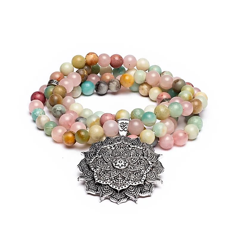 M49 Mala Rozekwarts/amazoniet/rhodoniet + lotus