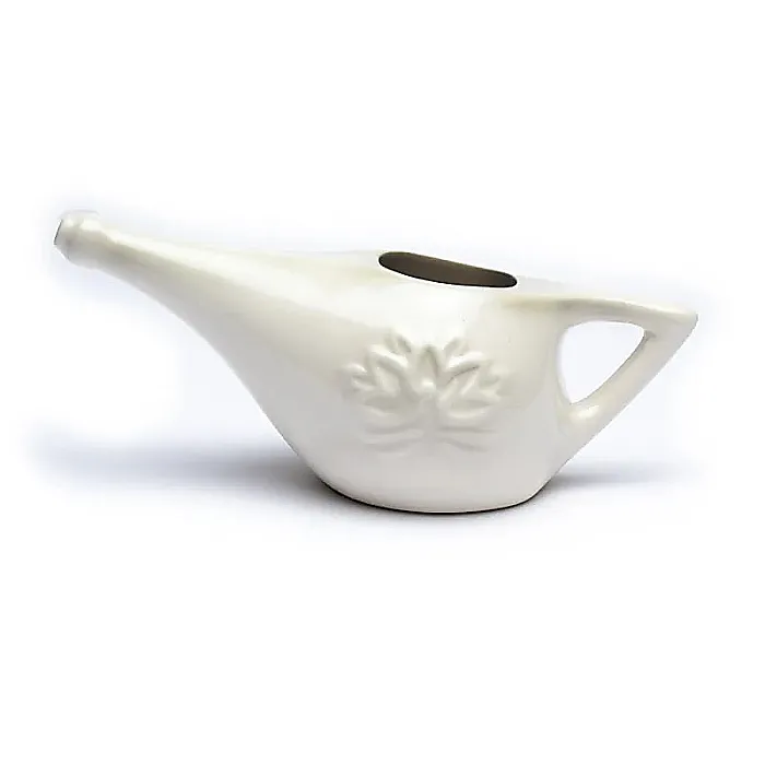 Neti Pot keramiek + 25 gram zout -- 17.5x7 cm; 150 ml
