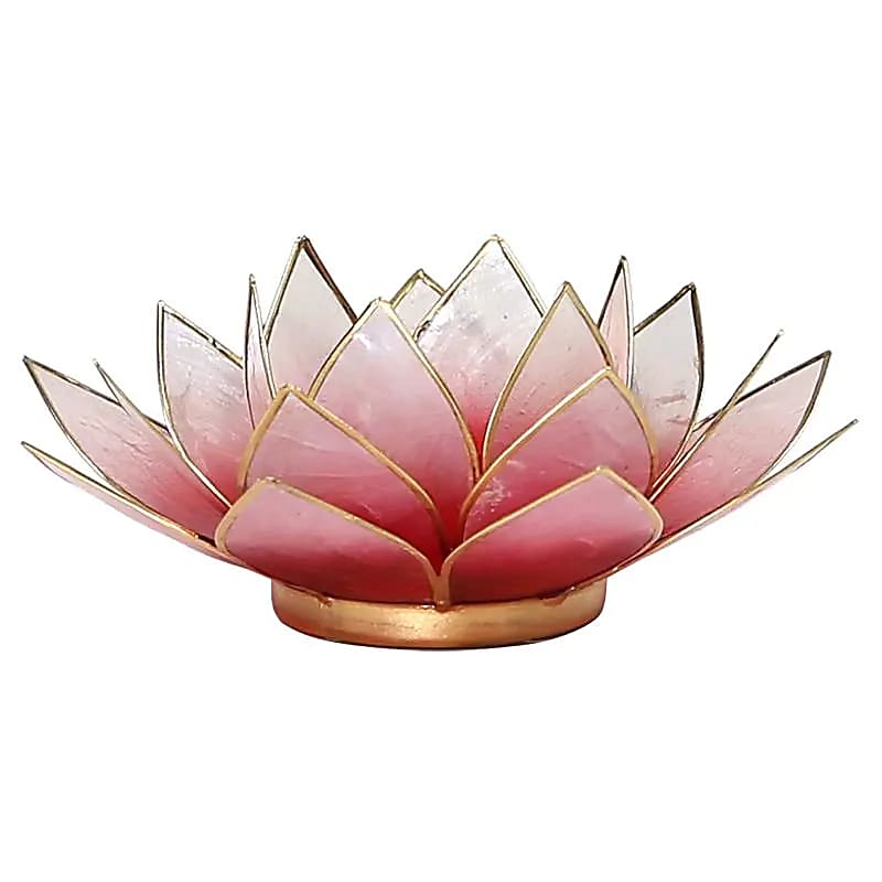 (12) Lotus sfeerlicht rood/roze goudrand
