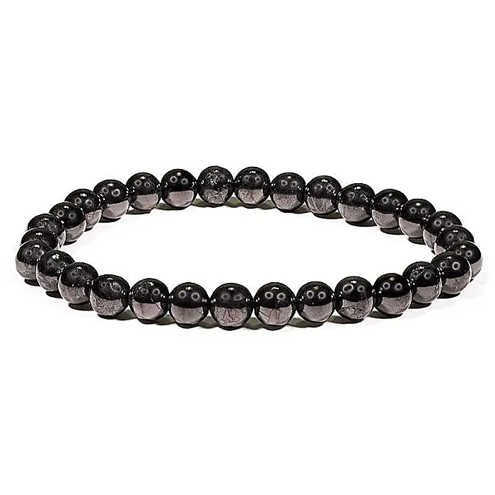 AB-S22 Shungiet Armband ronde kraal