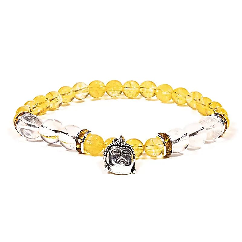 12607 AB-S49 Armband citrien/bergkristal met boeddha