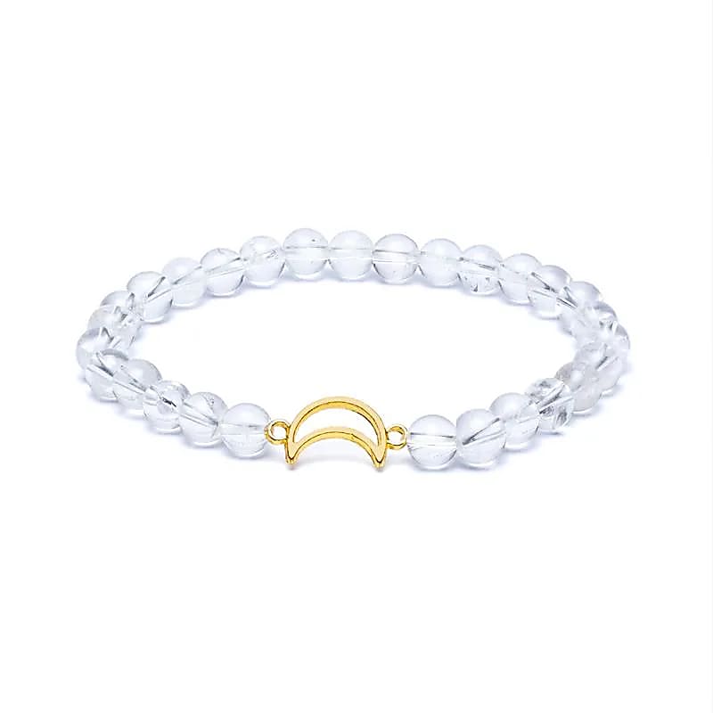 12566 AB-S56 Armband bergkristal elastisch met maan