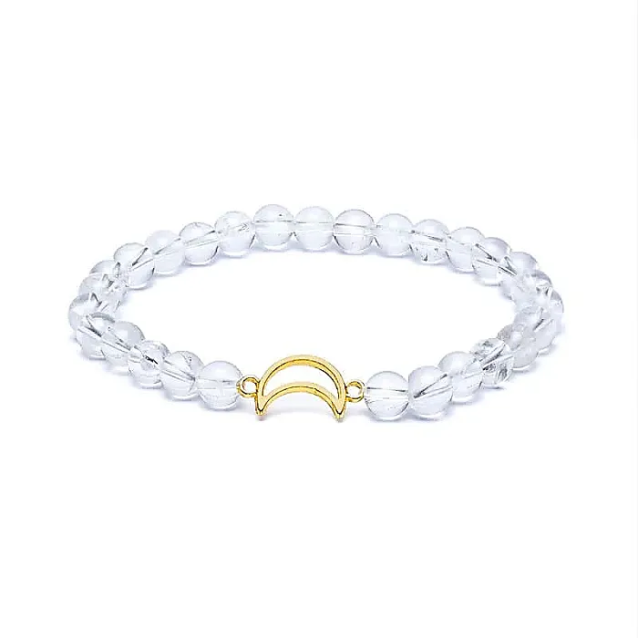 12566 AB-S56 Armband bergkristal elastisch met maan