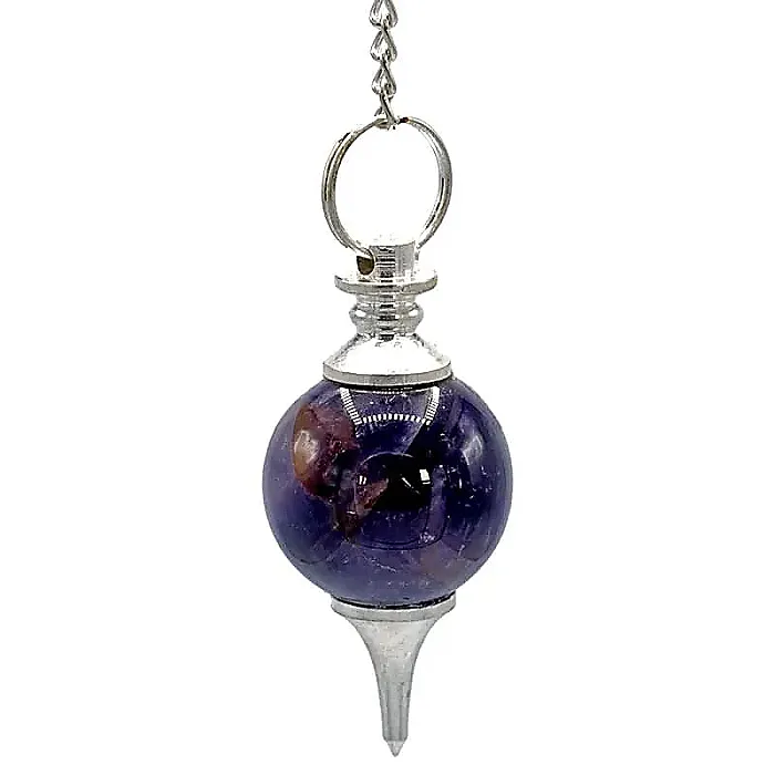 16408 - P44 - Pendel amethist zilveren ketting