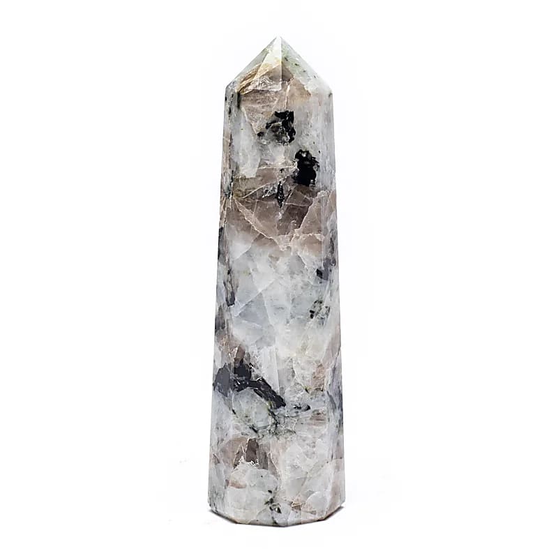 13259 Regenboogmaansteen obelisk 7.5 - 10 cm