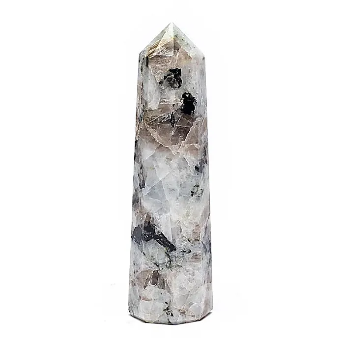 13259 Regenboogmaansteen obelisk 7.5 - 10 cm