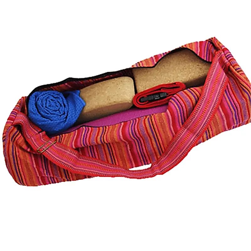 Yogamattas roze gestreept 67x24 cm.