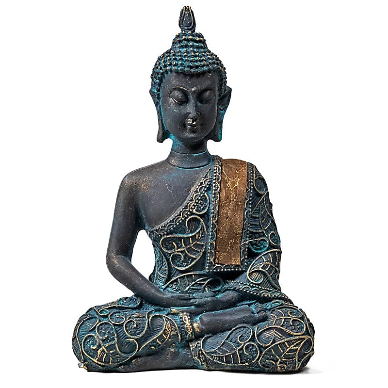 Boeddha in Meditatie antiek look Thailand -- 165 g;10x6x15cm