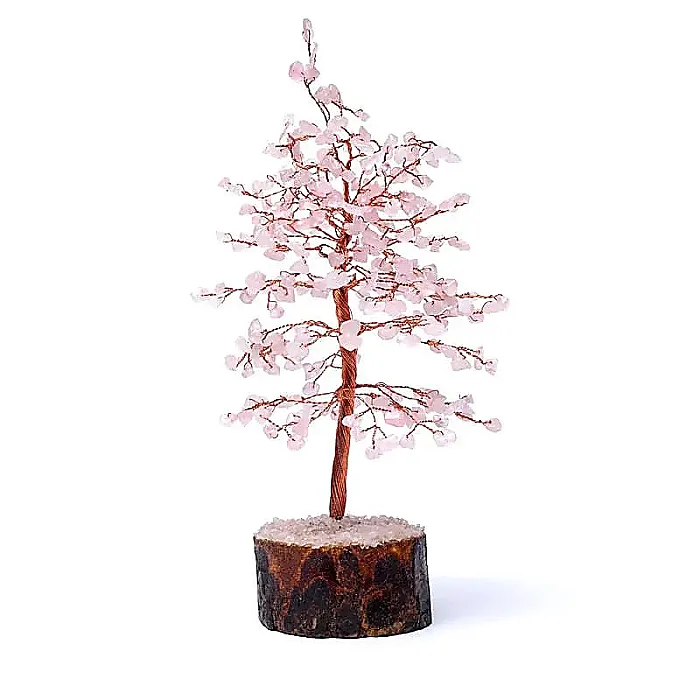 (59) Edelsteenboom rozekwarts 23 cm