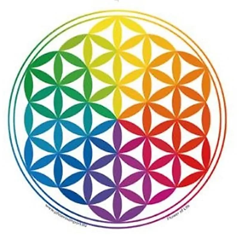 Raamsticker Bloem des Levens Regenboog -- 10.5 cm