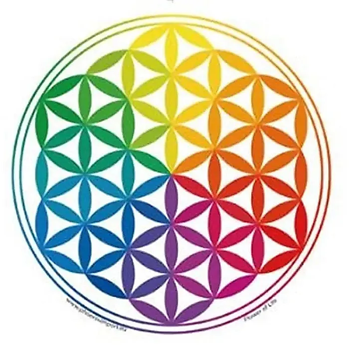 Raamsticker Bloem des Levens Regenboog -- 10.5 cm