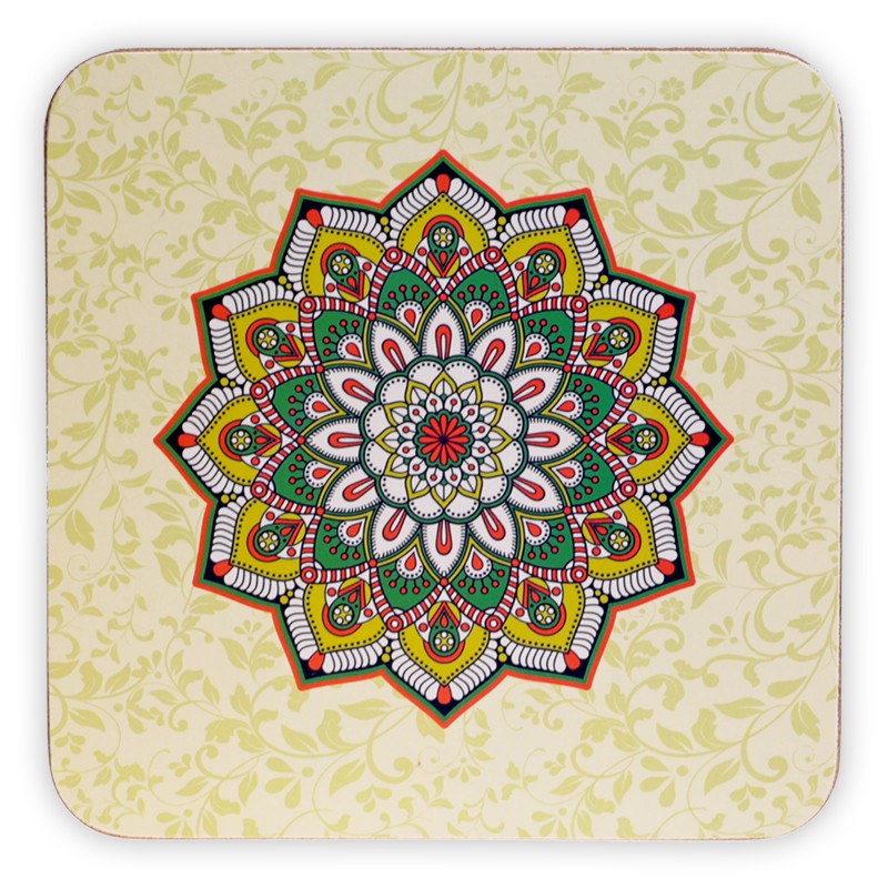 Onderzetter Mandala groen foto 2