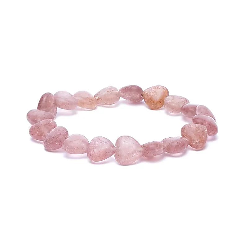 12540 AB-S65 Armband aardbeienkwarts elastisch hartvormig