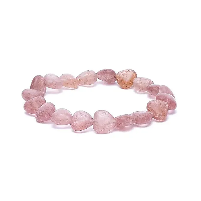 12540 AB-S65 Armband aardbeienkwarts elastisch hartvormig