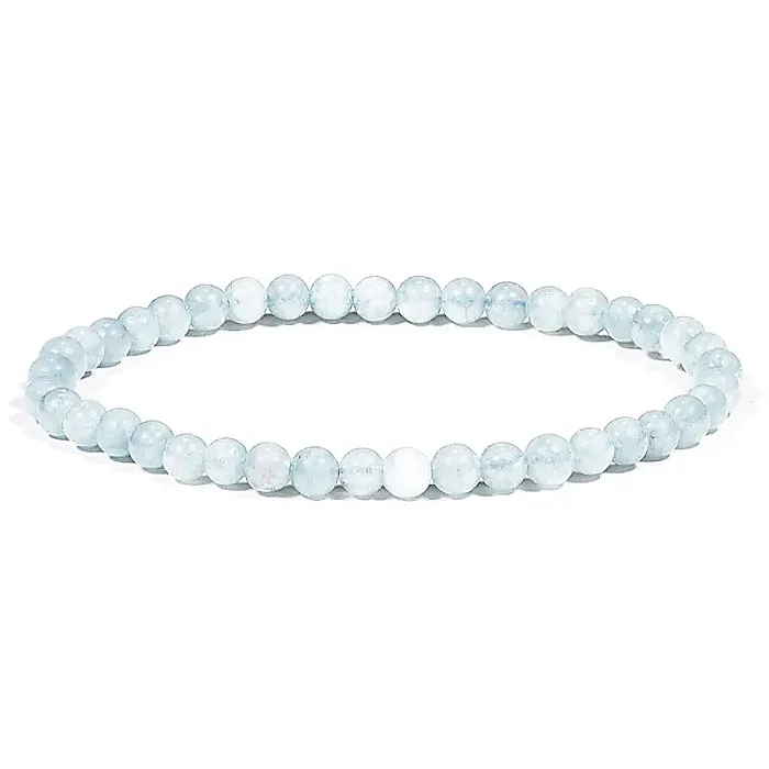AB-S6 Aquamarijn Armband ronde kraal