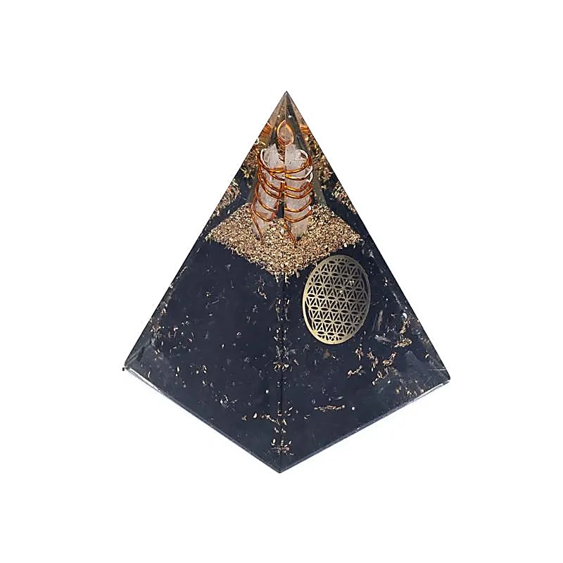 Orgoniet piramide toermalijn bloem des levens