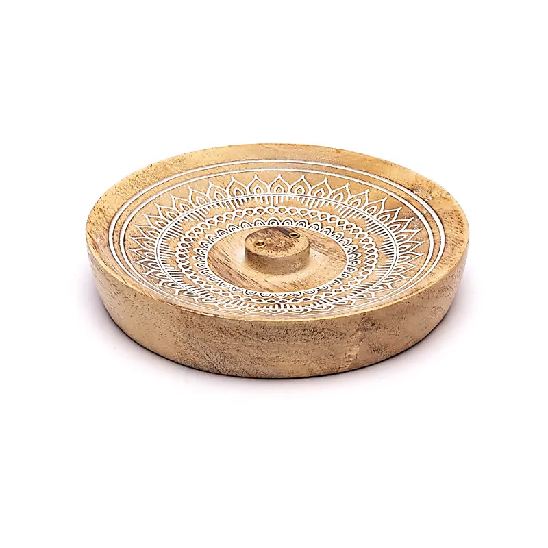 Wierookbrander mandala bedrukt mangohout