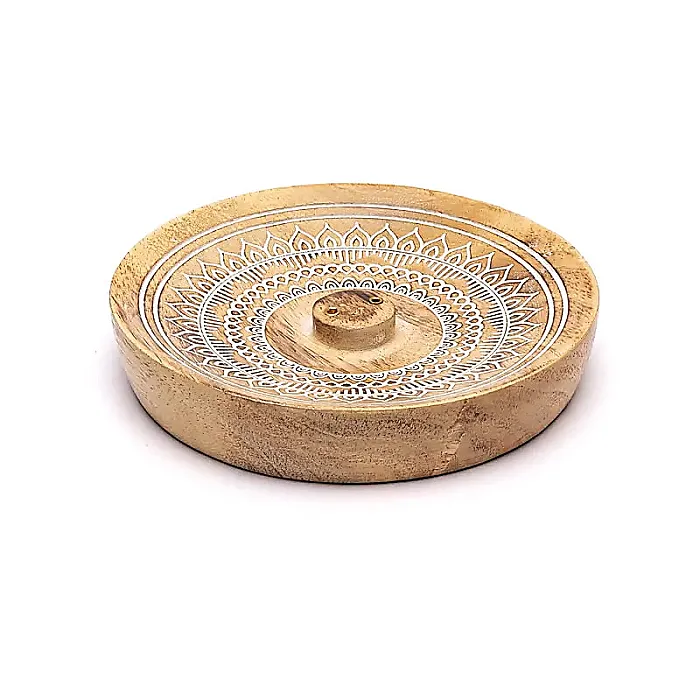 Wierookbrander mandala bedrukt mangohout
