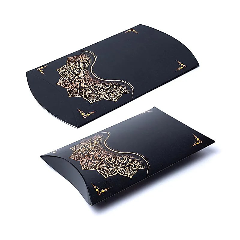 Geschenkverpakking M zwart gouden mandala bloem