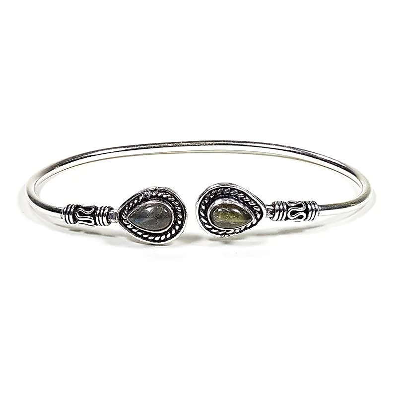 Armband labradoriet zilverkleur