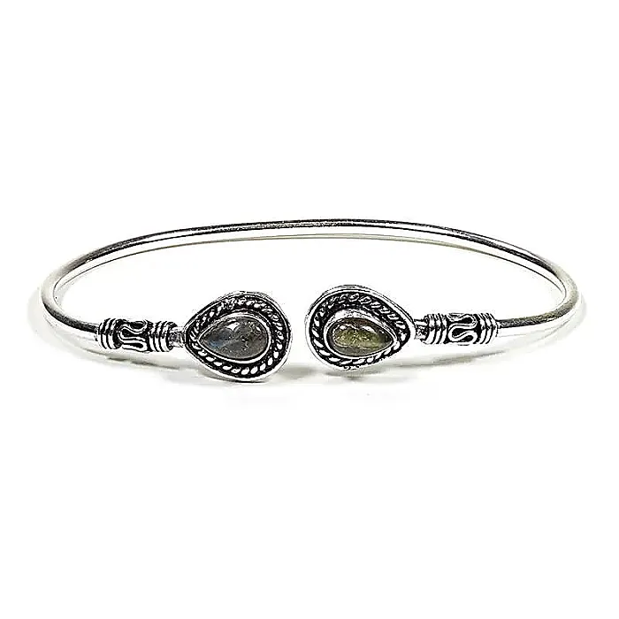 Armband labradoriet zilverkleur