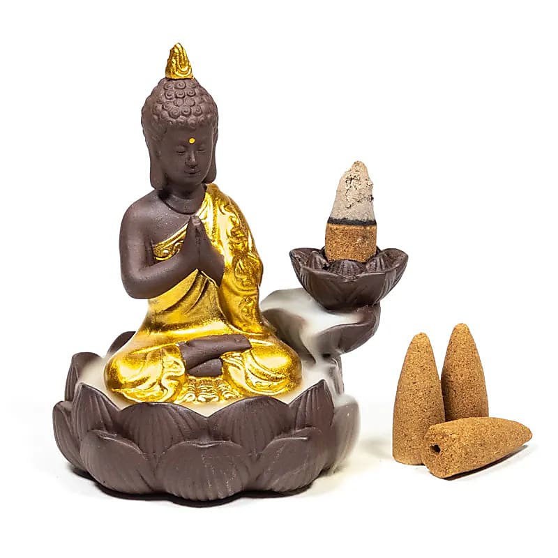 Backflow wierookhouder Boeddha op lotus