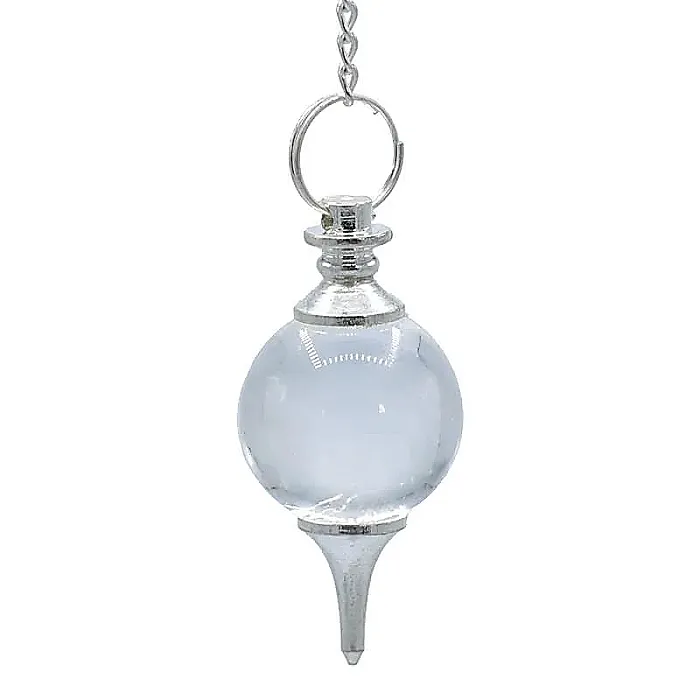 16411 P25 Pendel bergkristal bol met chakraketting