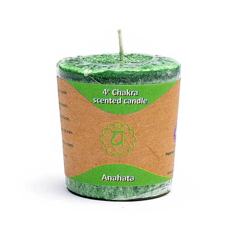Votief kaars 4e chakra groen