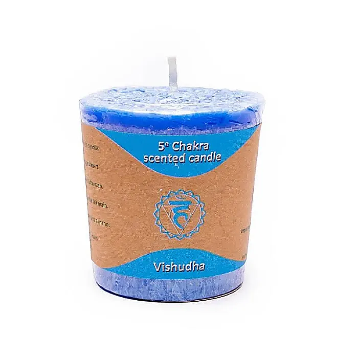 Votief kaars 5e chakra blauw