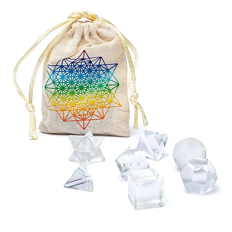 Bergkristal heilige geometrie set 7-delig