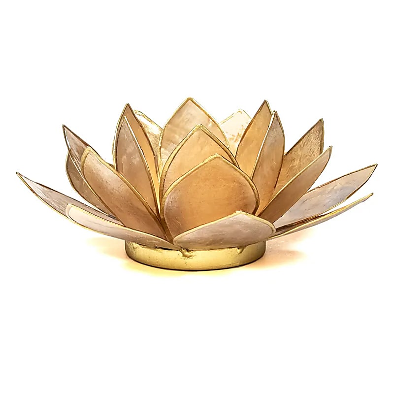 Lotus sfeerlicht (18) goud goudrand -- 13.5 cm