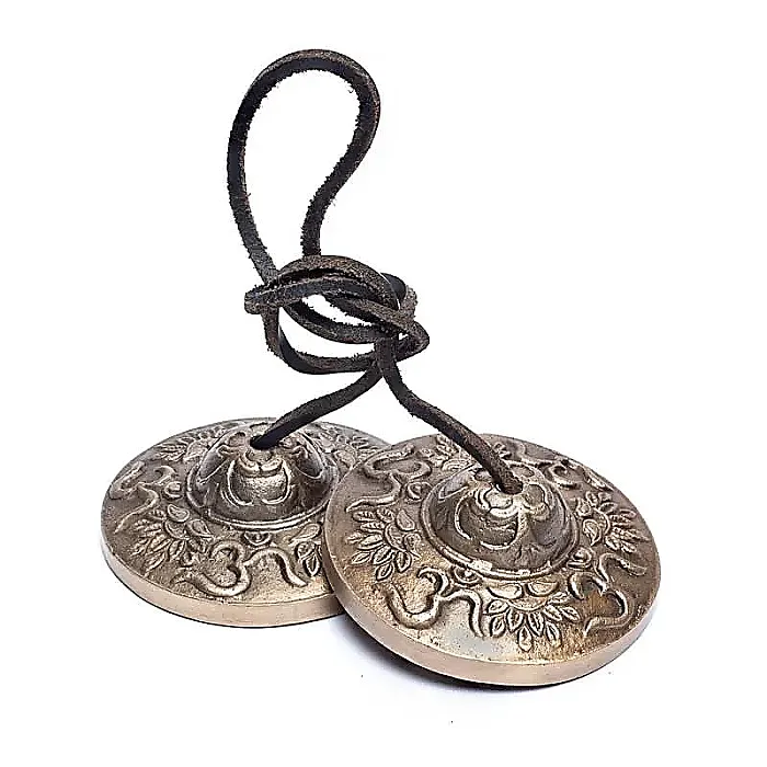 Tingsha messing Ohm met lotus