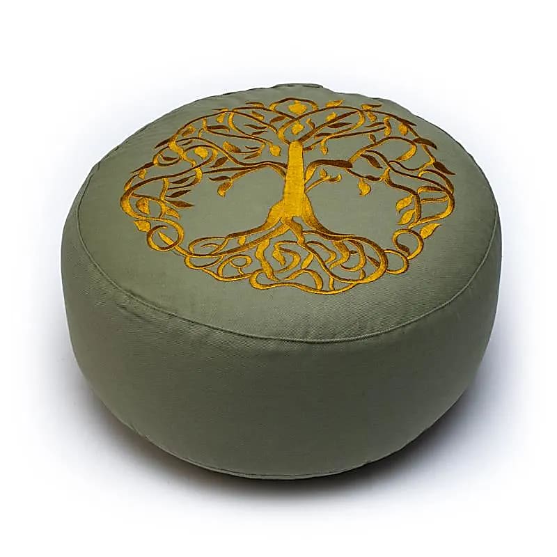 - Meditatiekussen Groen met gouden levensboom