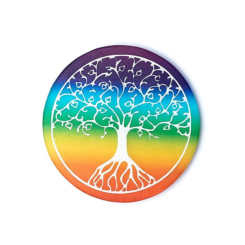 Seleniet onderzetter Levensboom regenboog