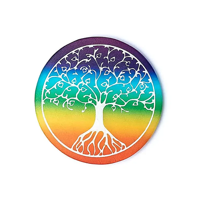 Seleniet onderzetter Levensboom regenboog