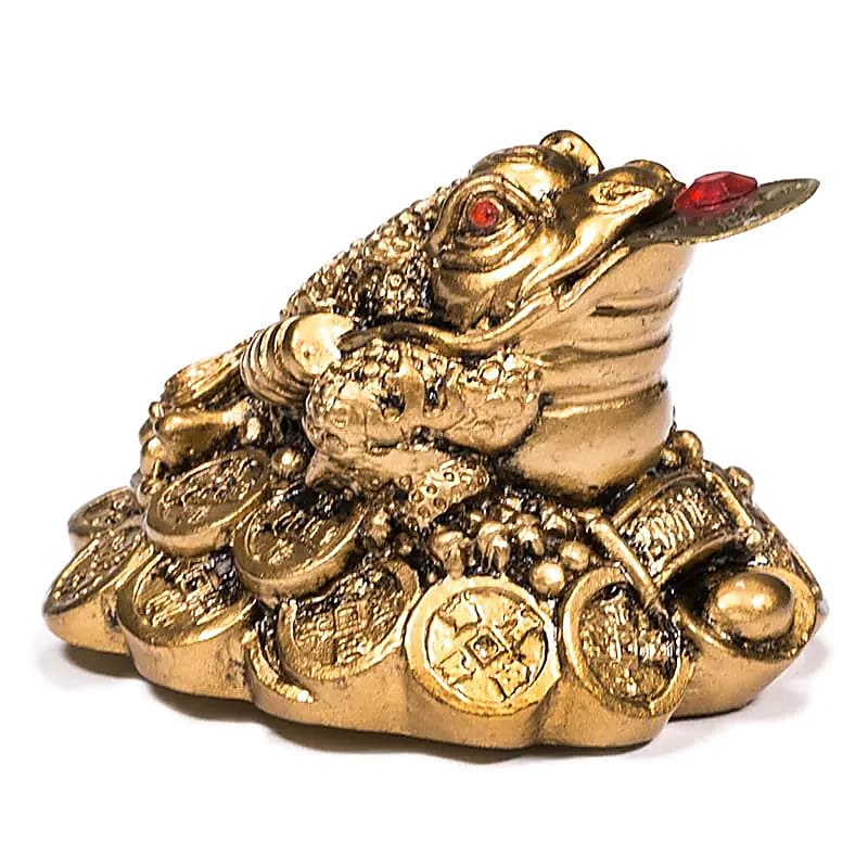 Feng Shui kikker goud 5 X3.5 cm