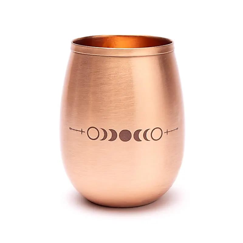 Koperen drinkbeker Maanface 350ml.