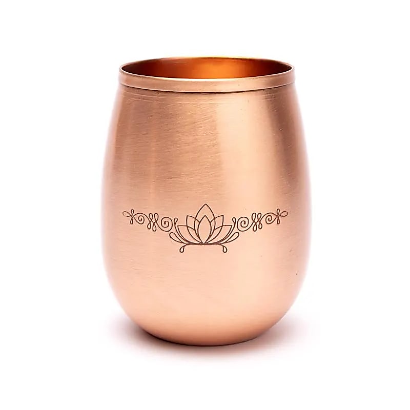 Koperen drinkbeker Lotus 350ml.