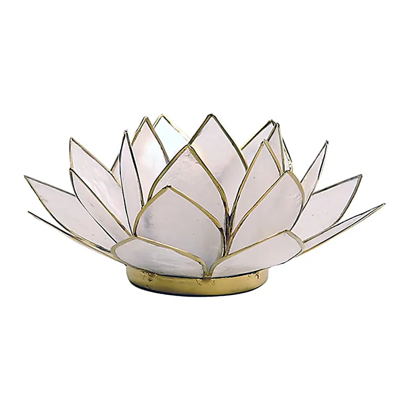 Lotus sfeerlicht (3)naturel goudrand -- 13.5 cm